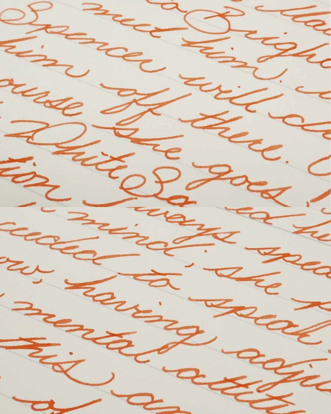Pilot Iroshizuku Fuyu-gaki writing sample cursive macro 3