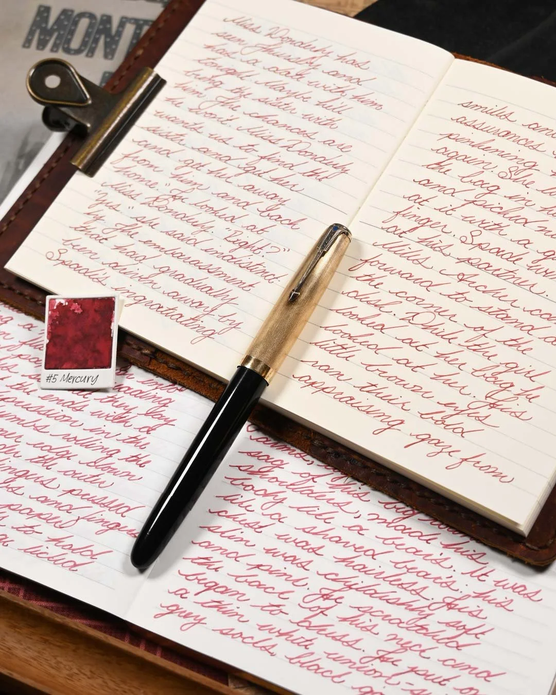 Monteverde Mercury Noir writing sample with Parker 51 1