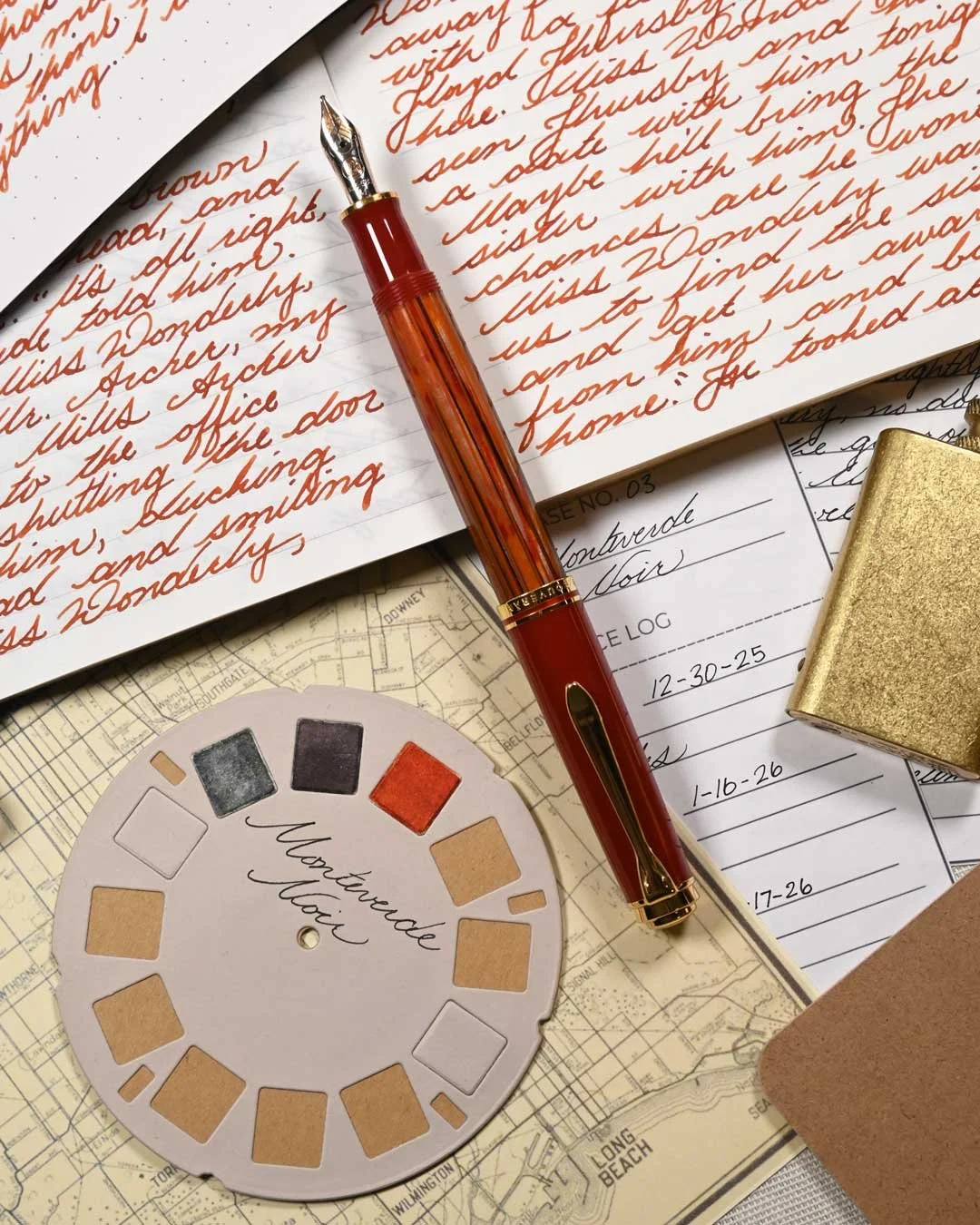 Monteverde Copper Noir writing sample with Pelikan M600 Tortoiseshell 4