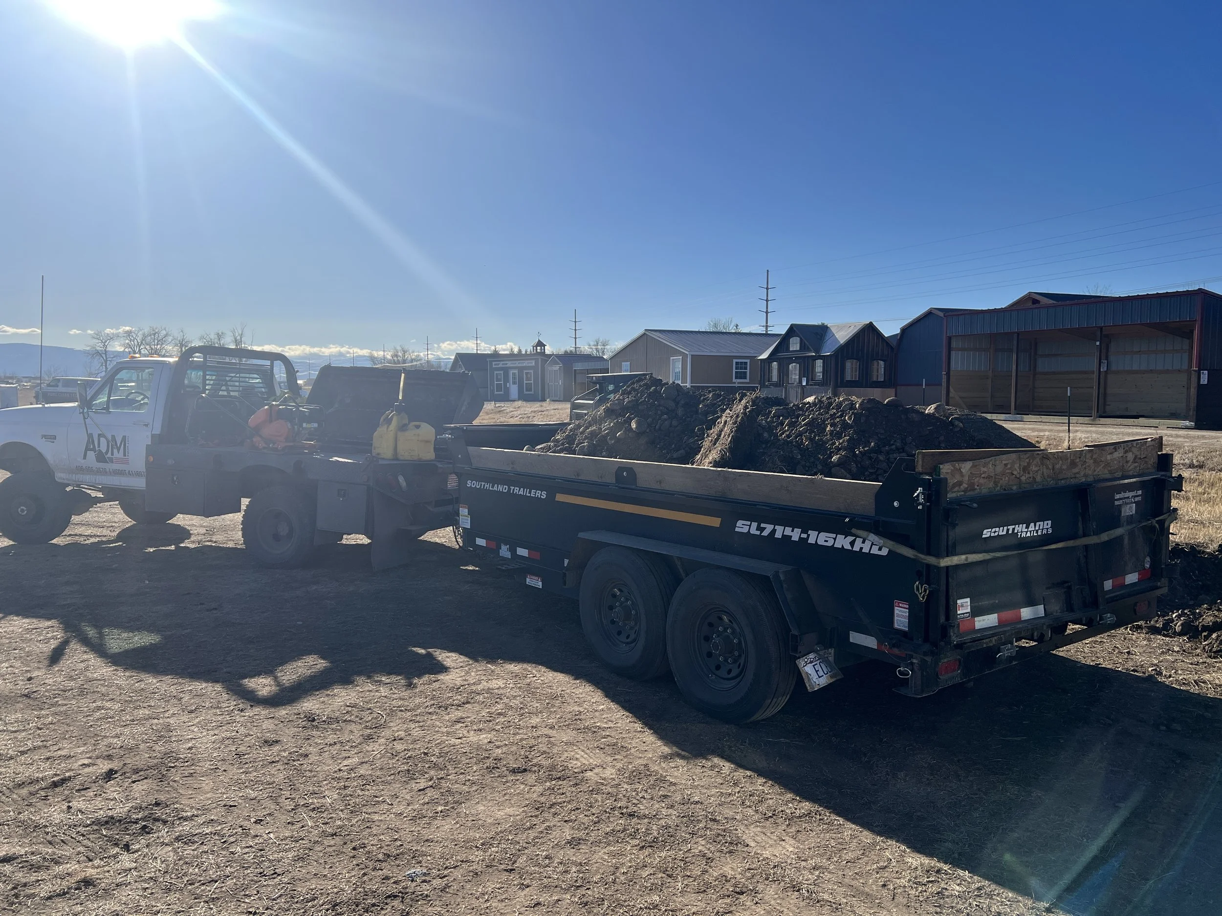 9 tons of 3/4" minus basalt gravel was brought in for the infill material