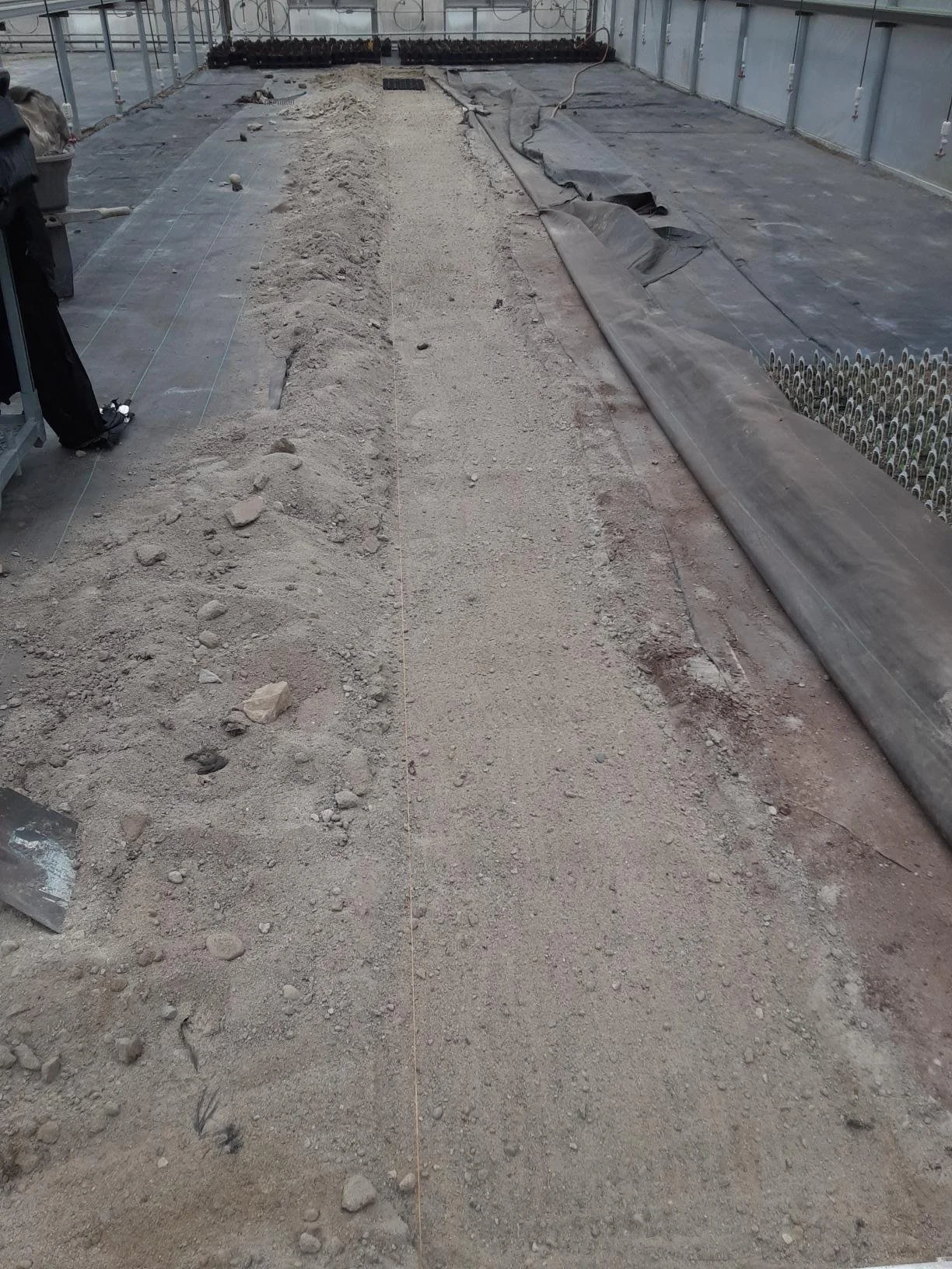 The TrueGrid aisle is completely filled with the recycled ground material for maximize stability