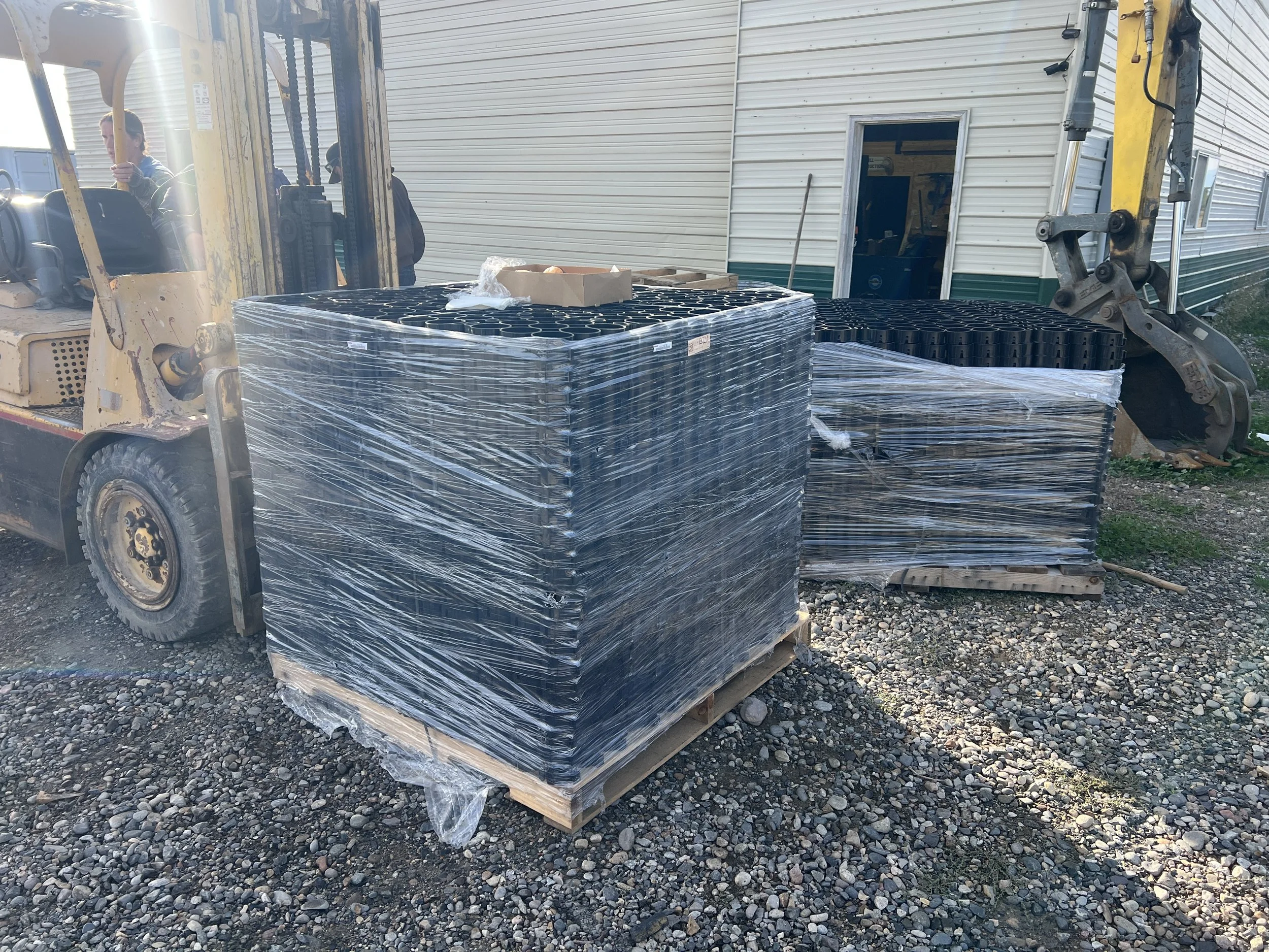 TrueGrid was delivered on pallets for easy transportation to the work site