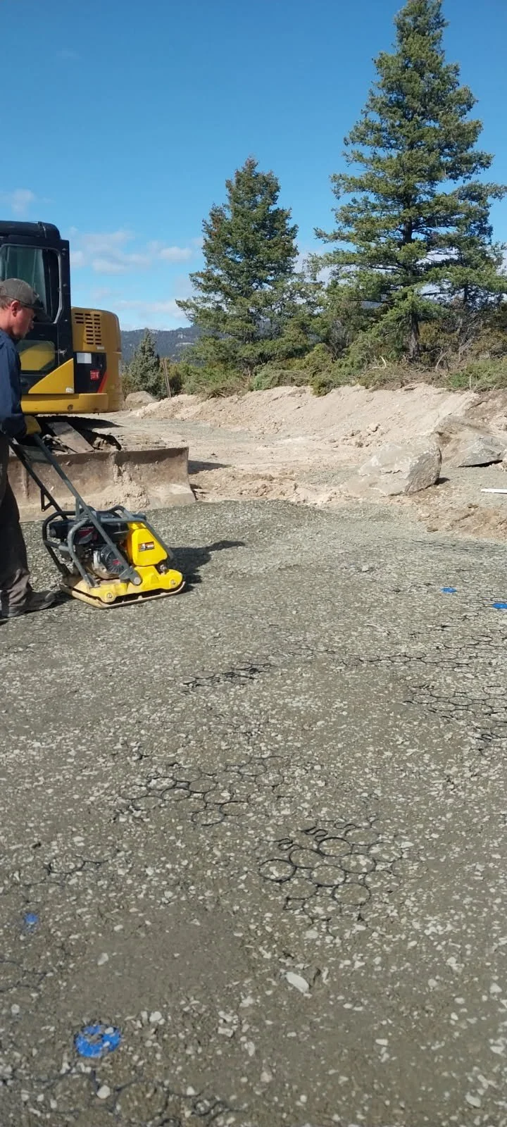 The plate compactor was used to compact the material to avoid future maintenance, preventing the need for regular infill replacement 