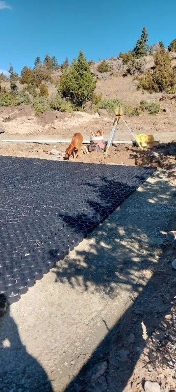 The crew completed the installation of the TrueGrid layer