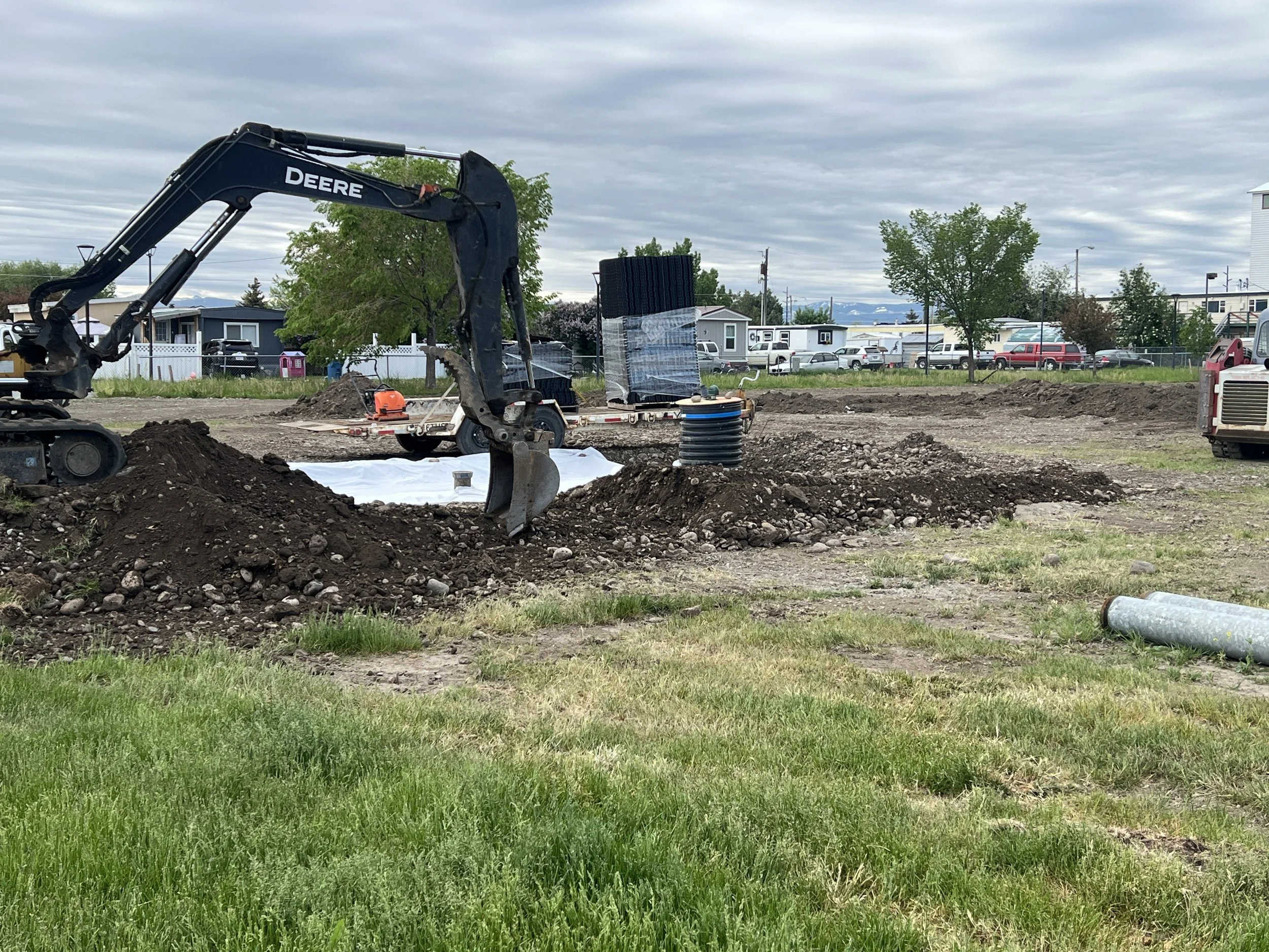 The drive-able access area was excavated.