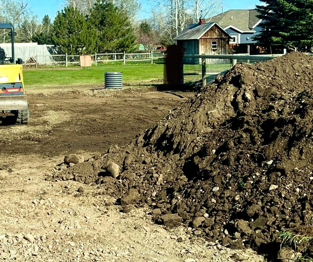 Contractors removed a berm and excavated the area to make space for the paddock.