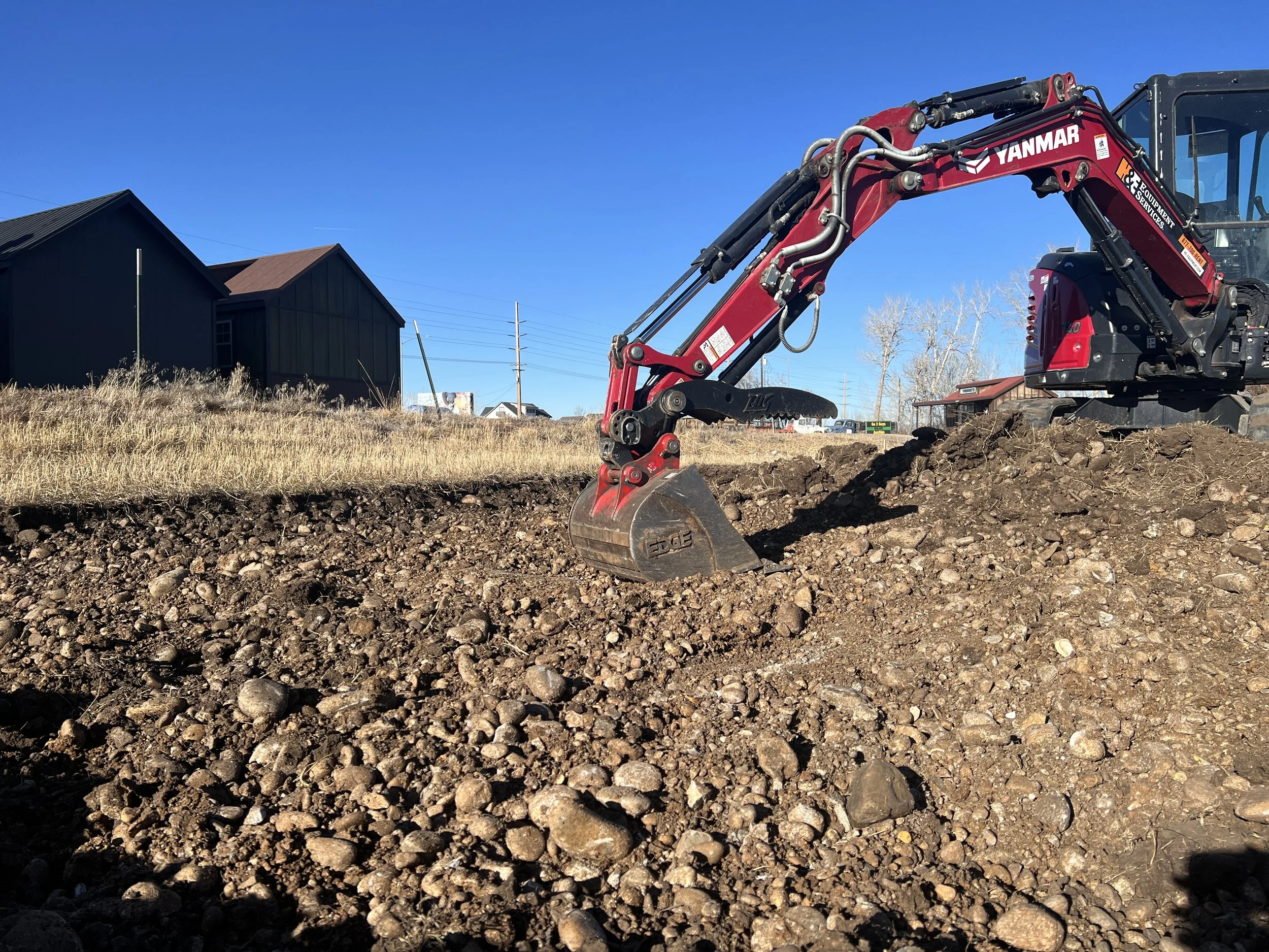 ADM excavated 10" deep