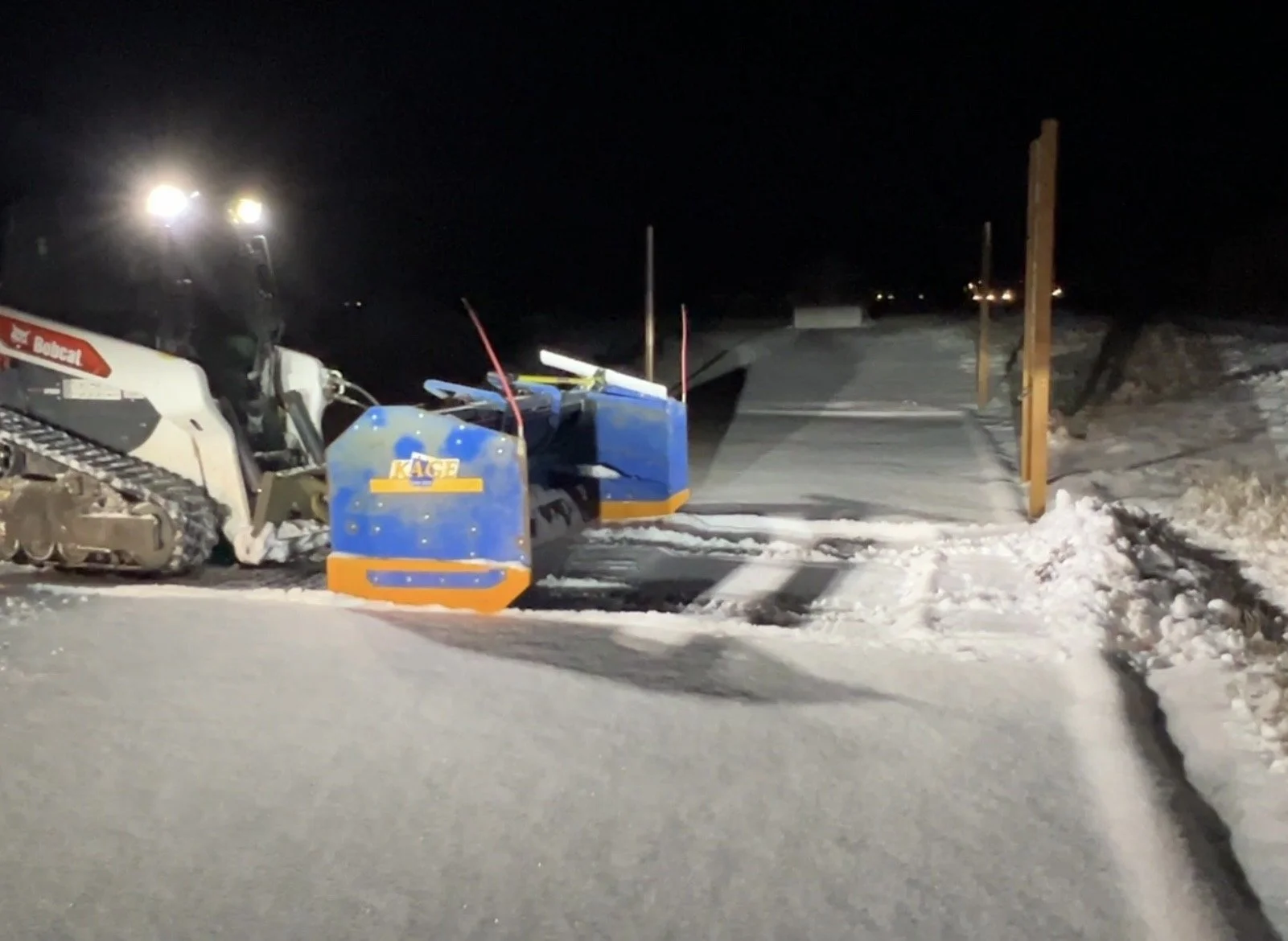 Snow plowing (TrueGrid recommends setting the plow blade 1-2" above the surface and/or attaching skis/boots to the blade)