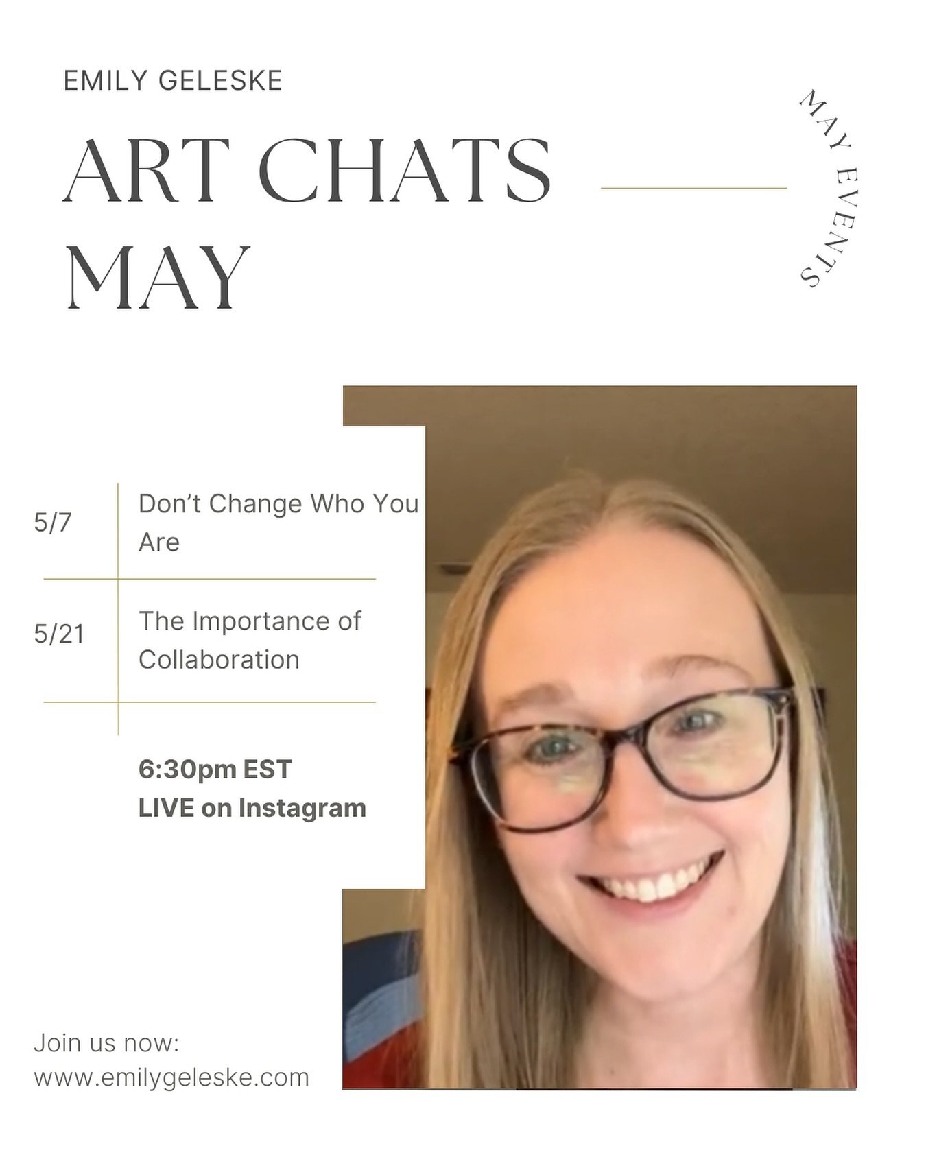 Have you wanted to catch a live Art Chat episode instead of watching the replay? Here is the schedule for May. I look forward to seeing you there!