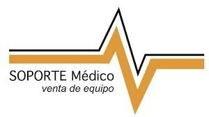 Logo de soporte médico con línea de latido de corazón y texto 'Soporte Médico venta de equipo'.