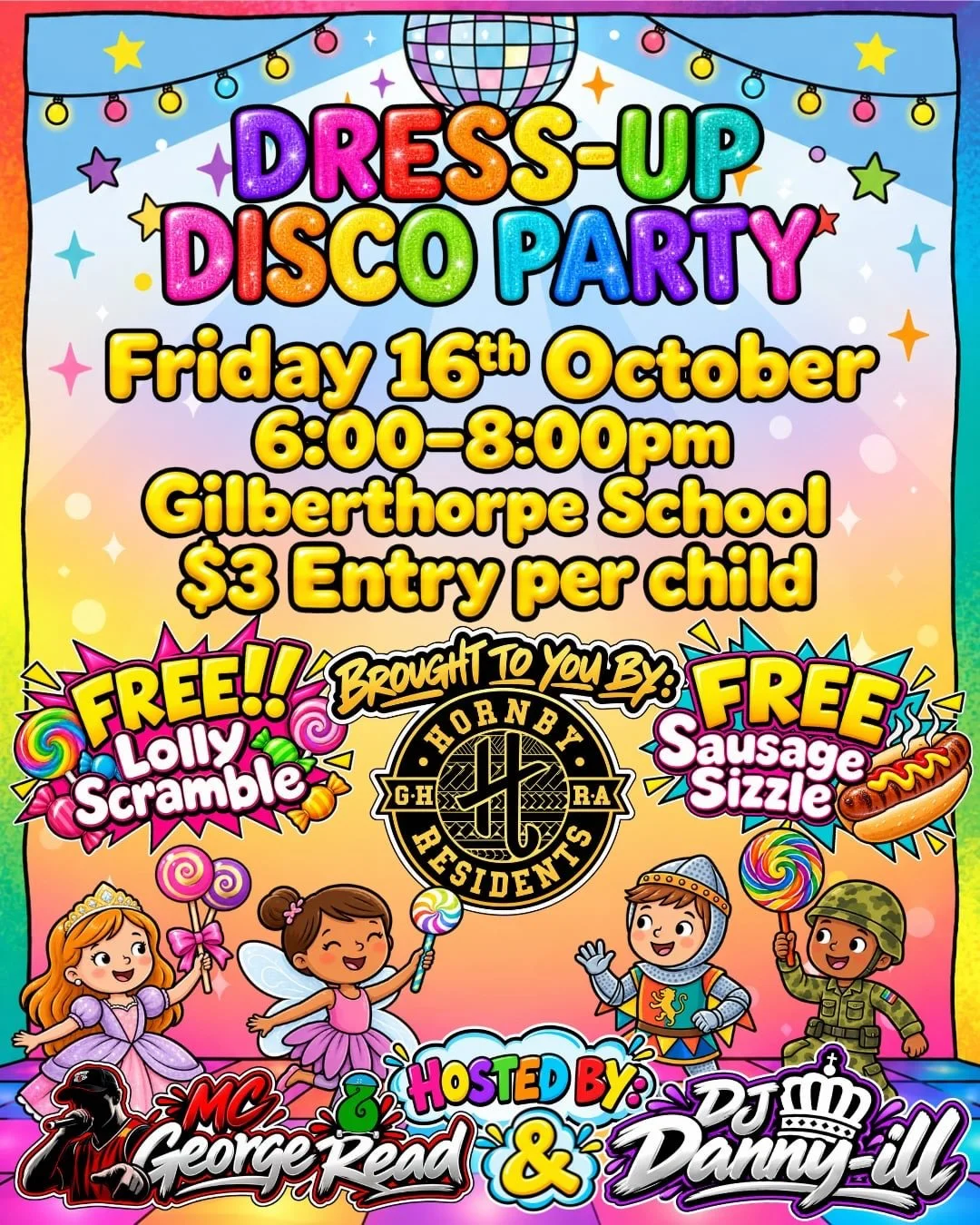 Always a Fun night Big Thanks to the Awesome People at The Greater Hornby Residents Association for bringing these great events to the lucky Kids of Hornby 🎶🪩🎊
