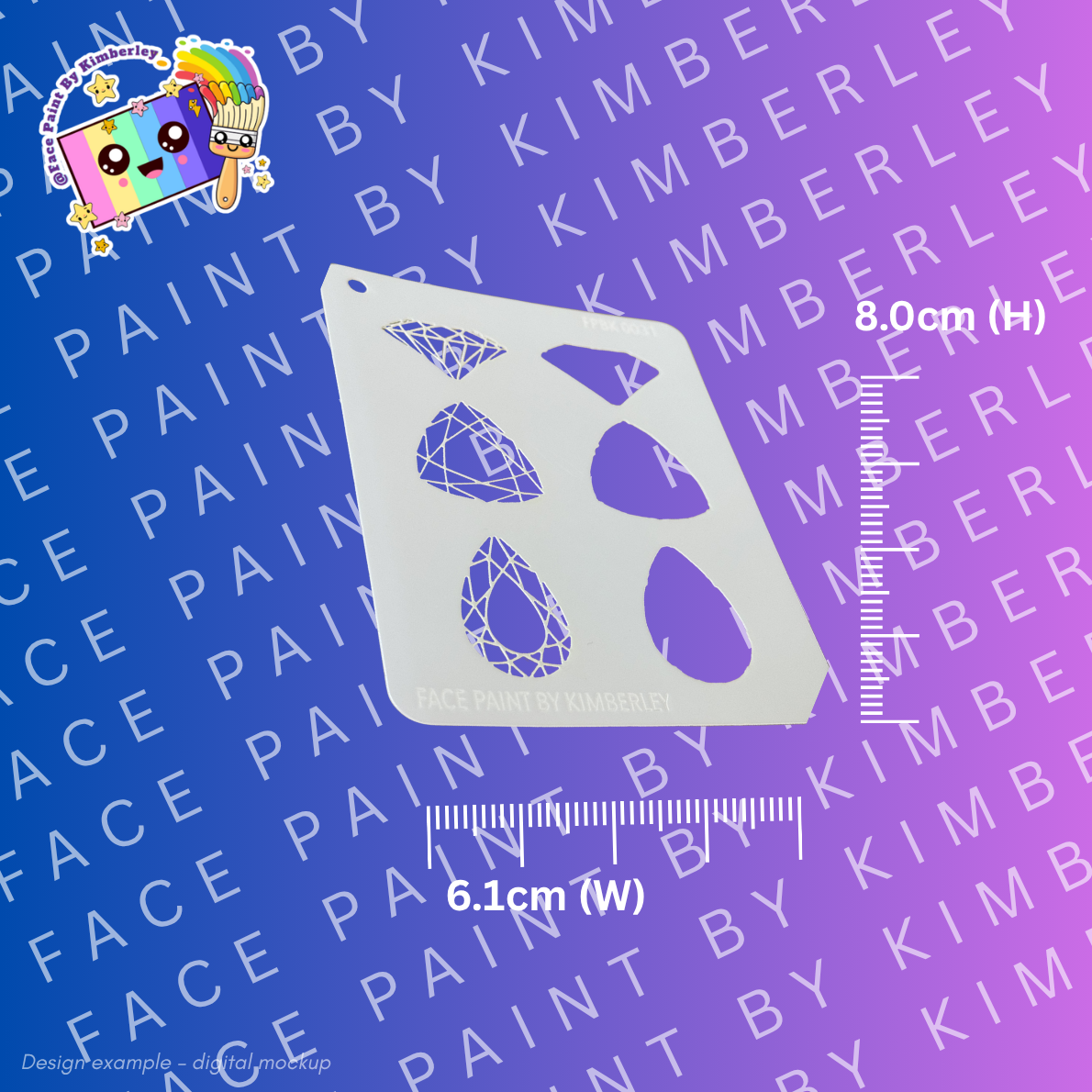 Gemstone Diamond Stencil for face painting| Kids Party Design