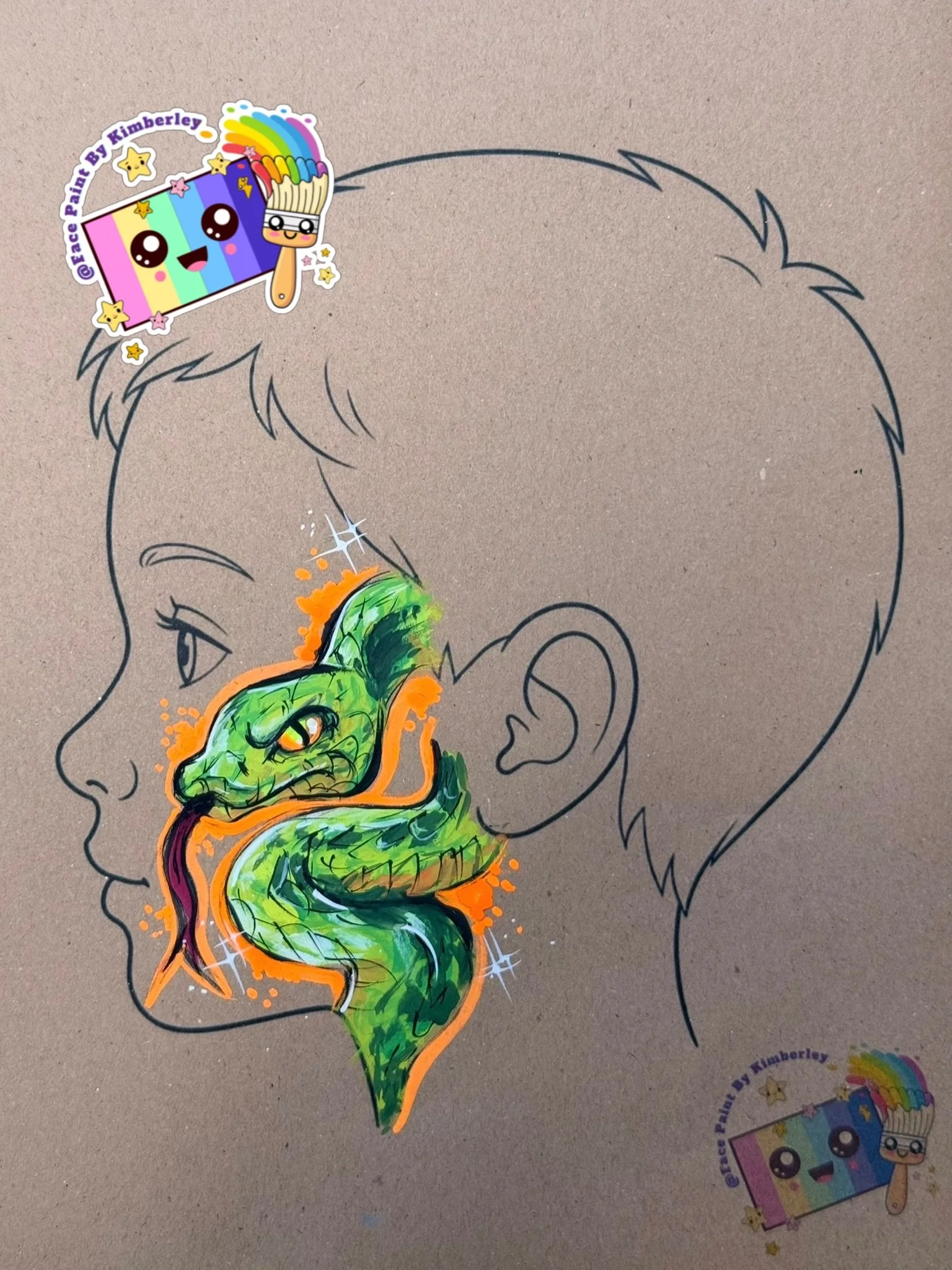 I had to upload this again cos instagram completely washed out my colours - how annoying.

Anyway had a quick 5 mins play and did a very sketchy painterly snake with a pop of fluro&hellip; cos honestly im procrastinating from doing all my work.

#fac