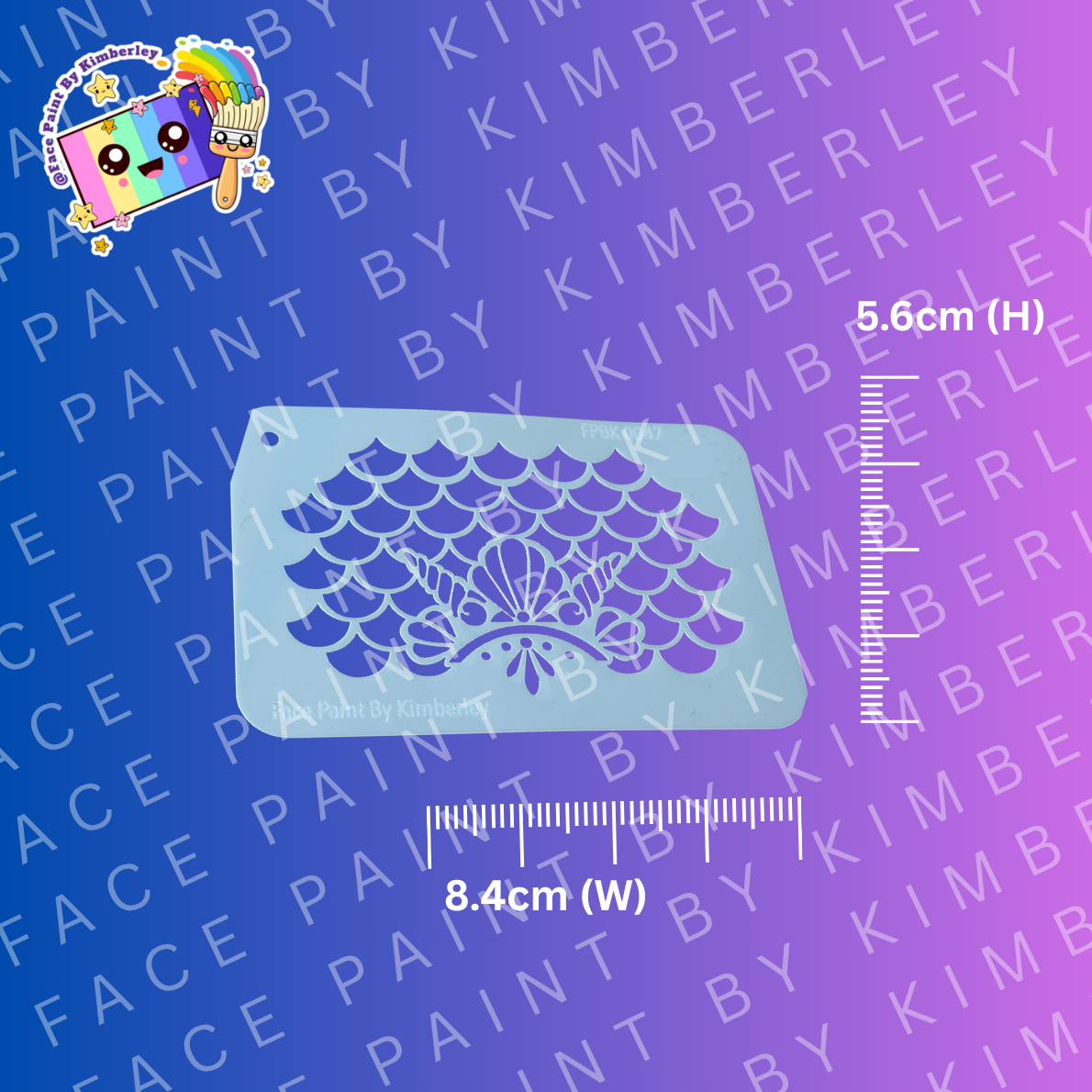 Mermaid Scales with Shell Crown Stencil for face painting| Kids Party Design