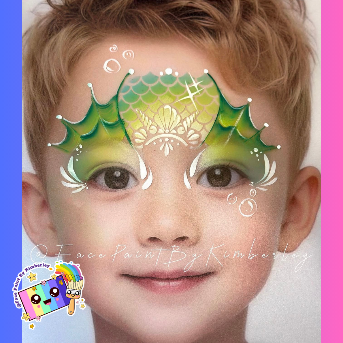 Mermaid-scales-shell-crown-stencil