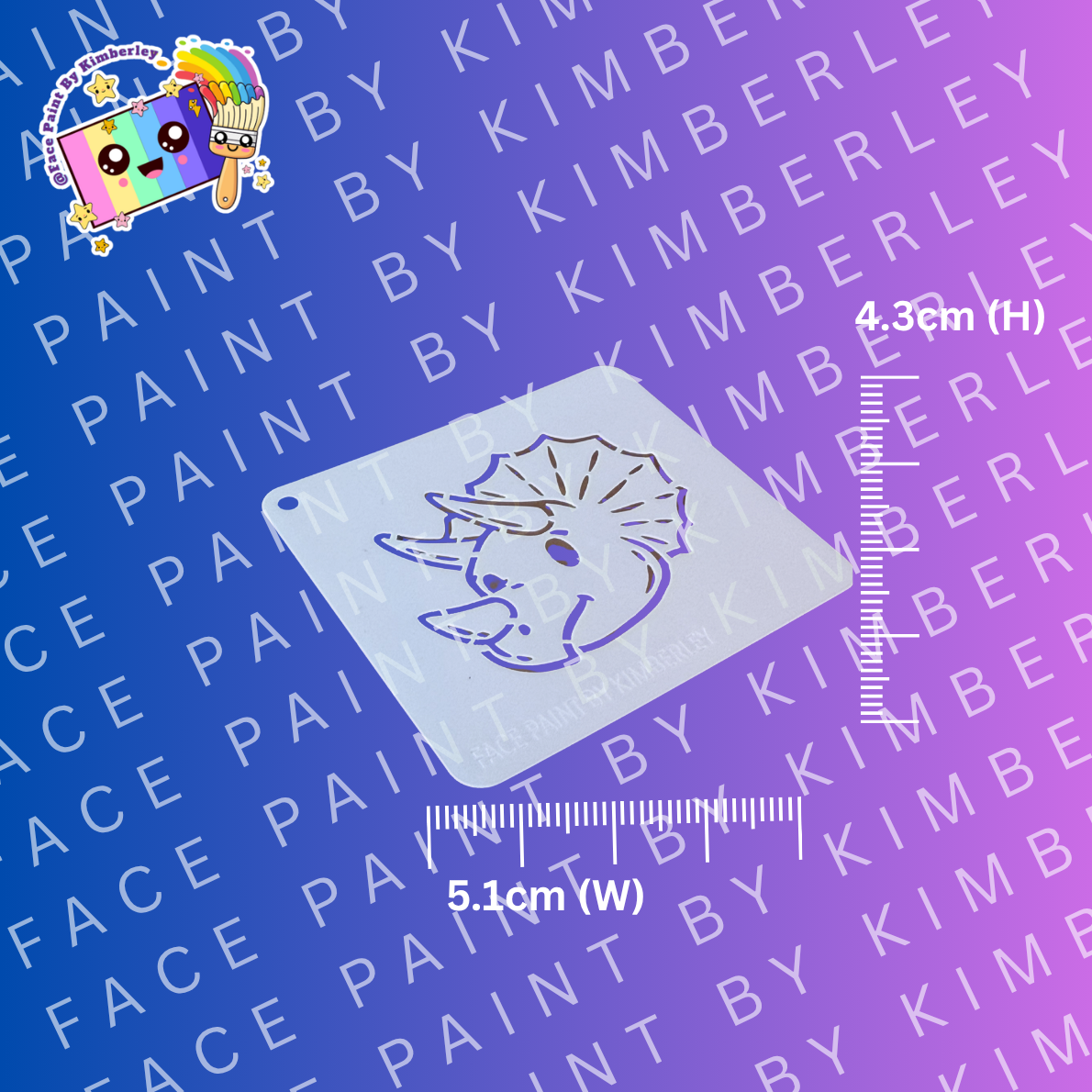 Triceratops Head Dinosaur Stencil for face painting| Kids Party Design