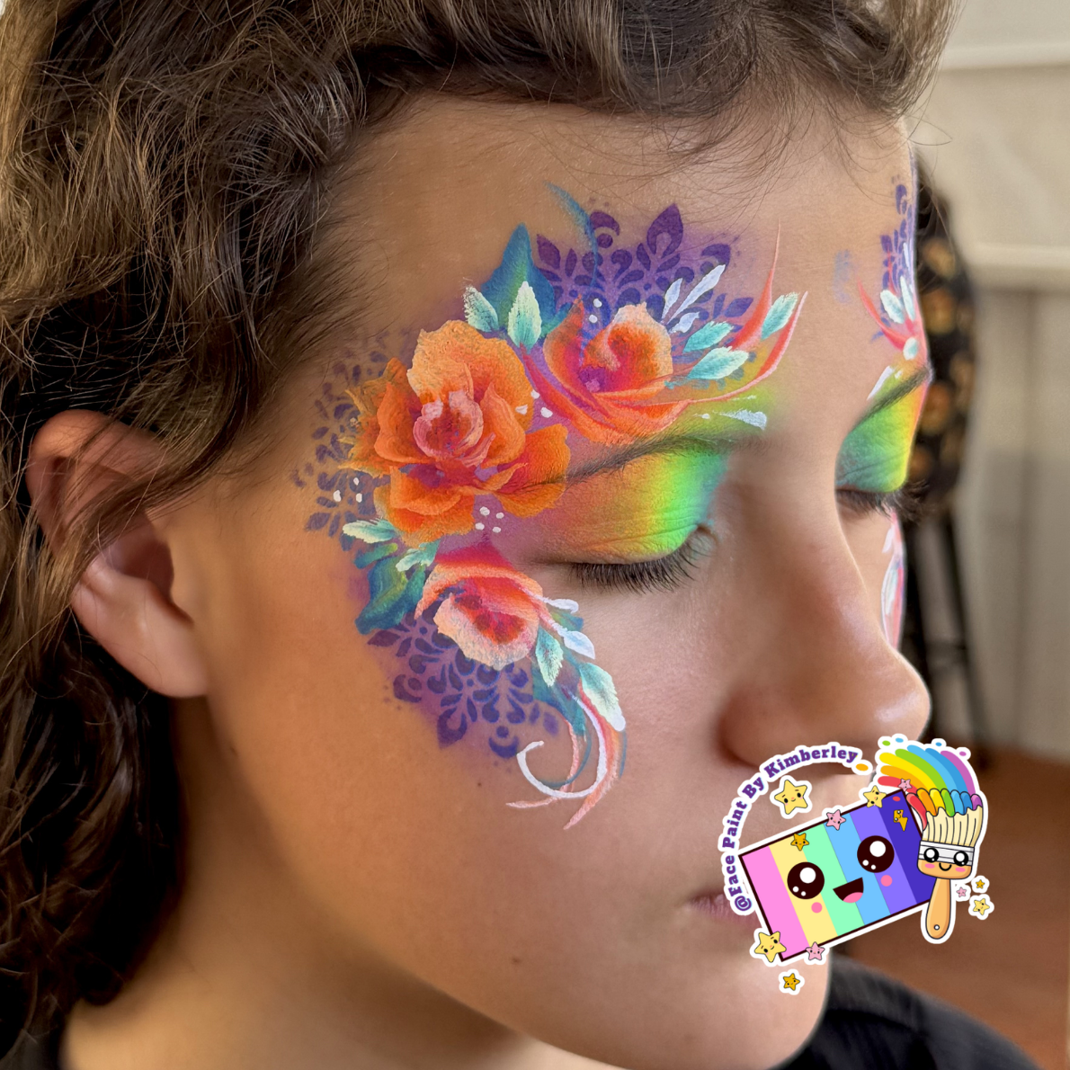 Mandala-face-paint-stencil-with-flowers