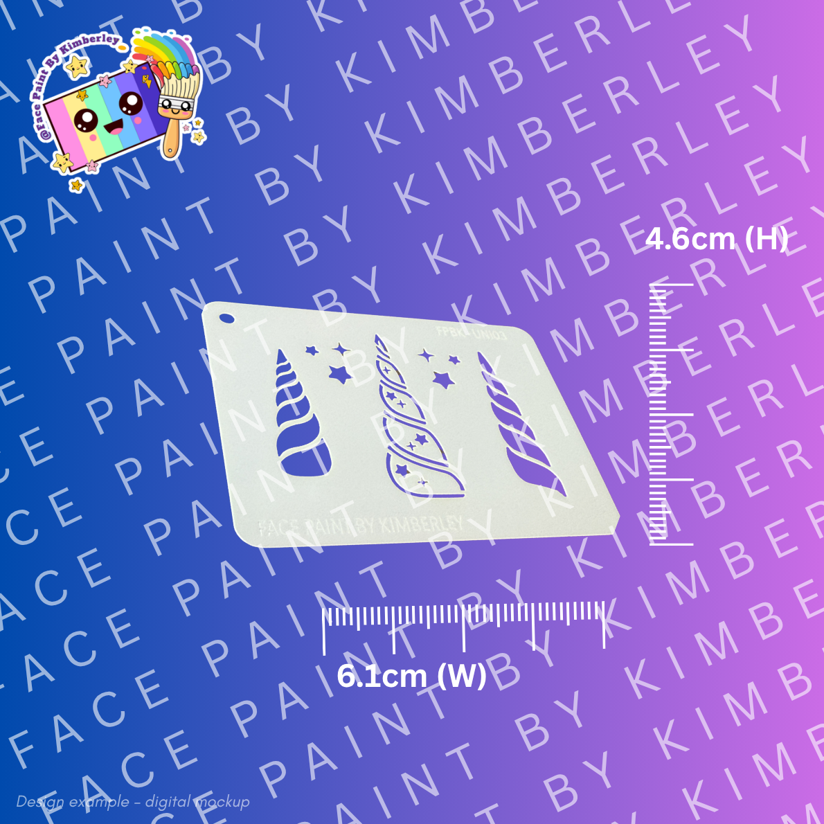 Triple Unicorn Horn Stencil for face painting| Kids Party Design