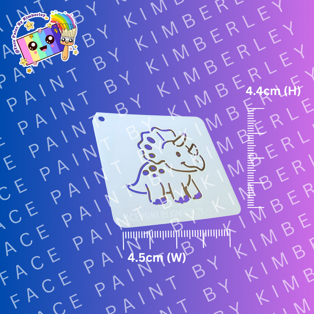 Triceratops dinosaur Stencil for face painting| Kids Party Design