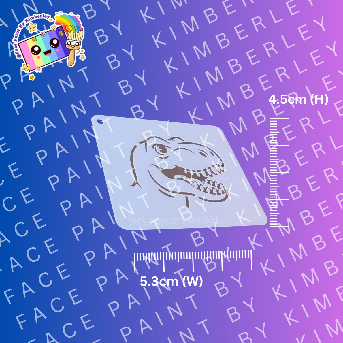 T-Rex Dinosaur Stencil for face painting| Kids Party Design
