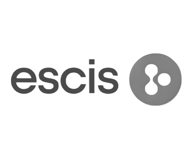 The image features the word 'escis' followed by a 3D gear or cogwheel icon.