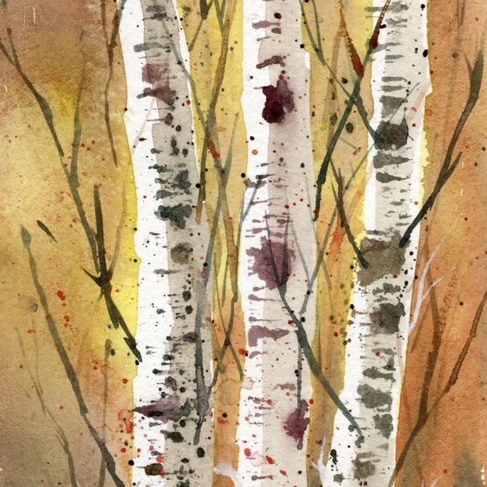Aquarelle sur la thematique arbres 