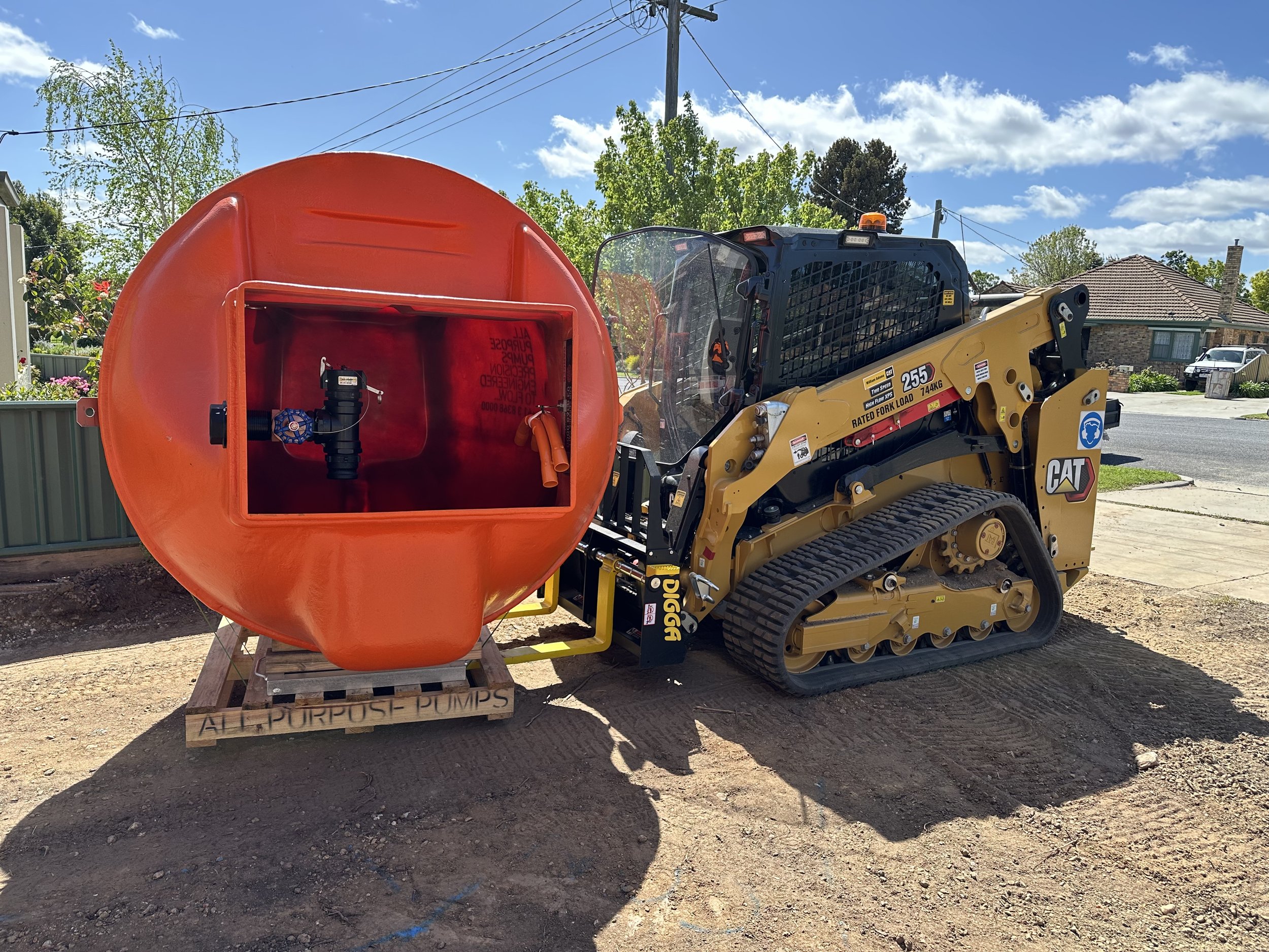 Cat 255 Posi-track with stormwater pump station