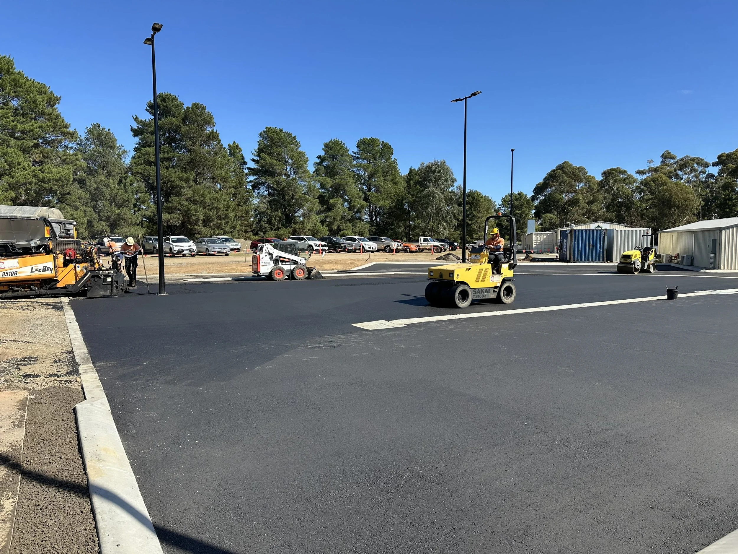 Asphalt carpark construction