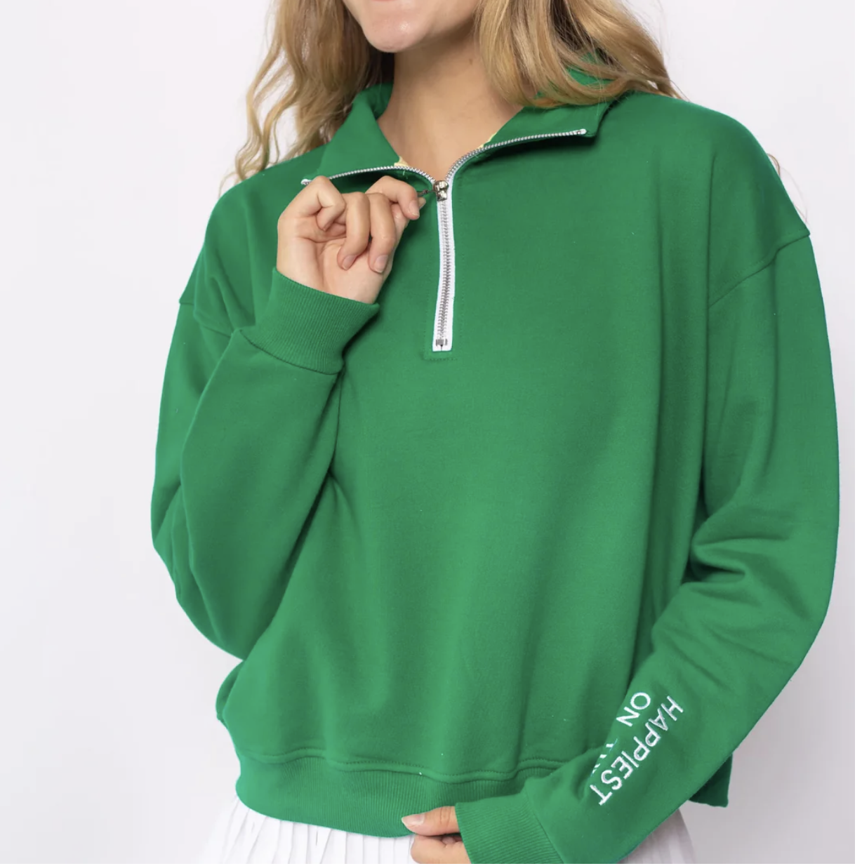 Court Life Happiest on Court Quarter Zip Tennis Sweatshirt