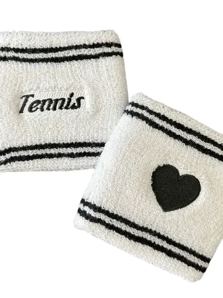 Black/White Embroidered Wristbands