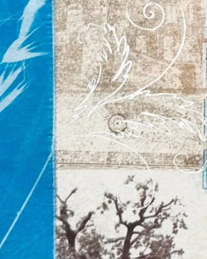 I turned photos, sketches, prints  and memories into this keepsake book.

There&rsquo;s a video on YouTube where I go into detail how I put this together, including lots of techniques and inspiration including cyanotypes, gelli printing, transfer met