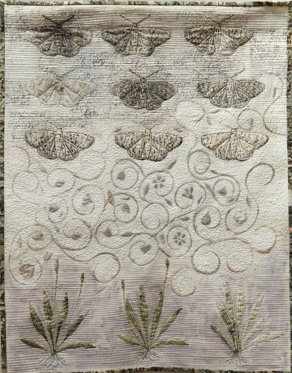 Specimen - screen print, embroidery 70cm x 90cm