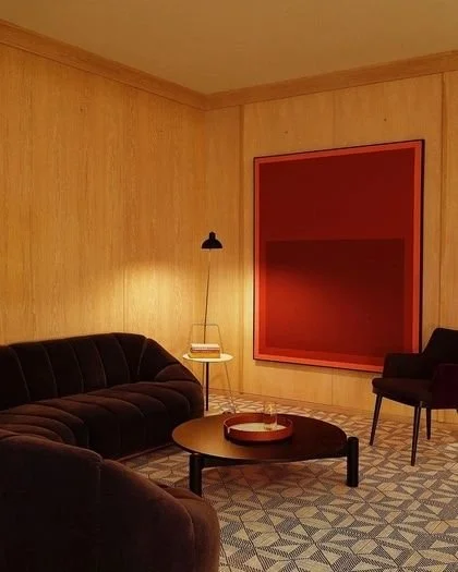 trends in home decor 2024 - brown couch