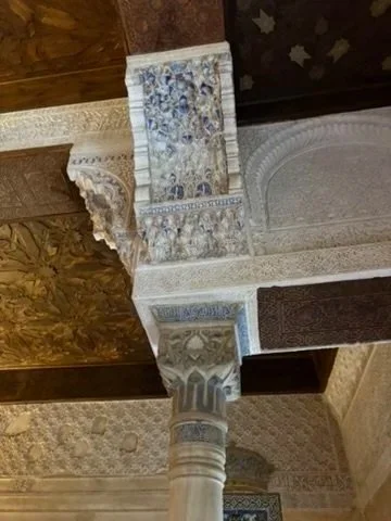 The only color remaining on the walls of the Nasrid Palace is blue.