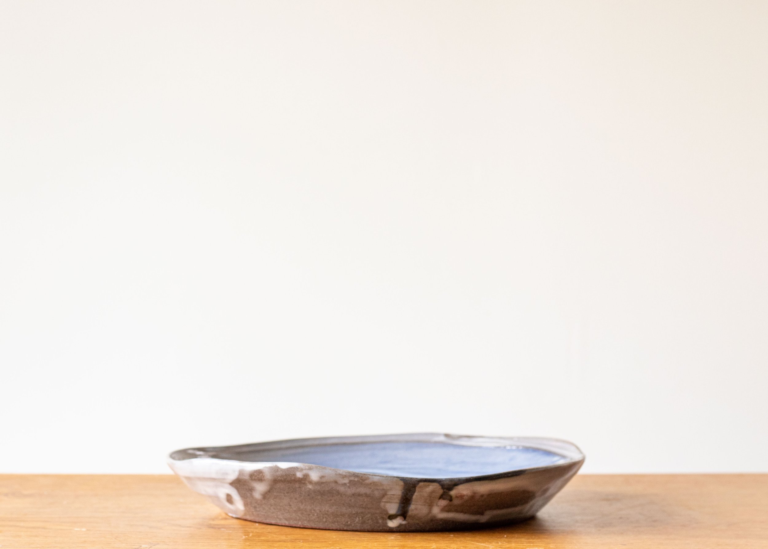 Handmade Pottery Pasta Bowl with Blue Brush Mark, New Work 2025, view 3.jpg