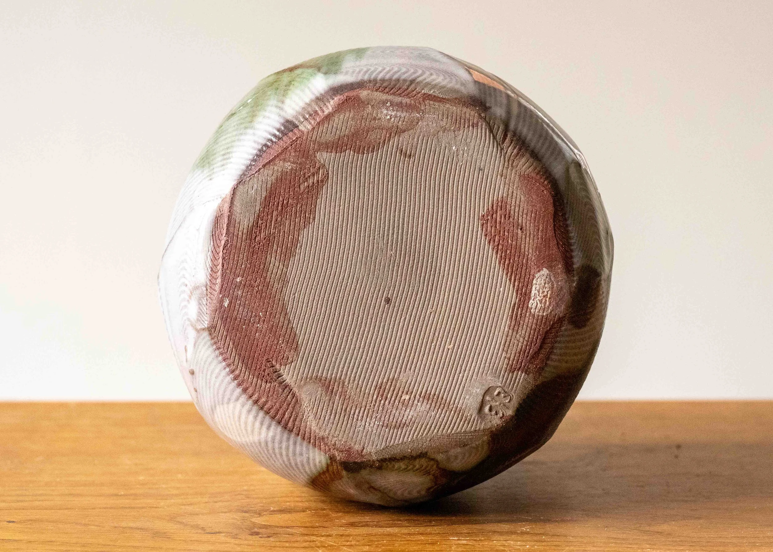 Ceramic Basket with Green Decoration, view 6.jpg