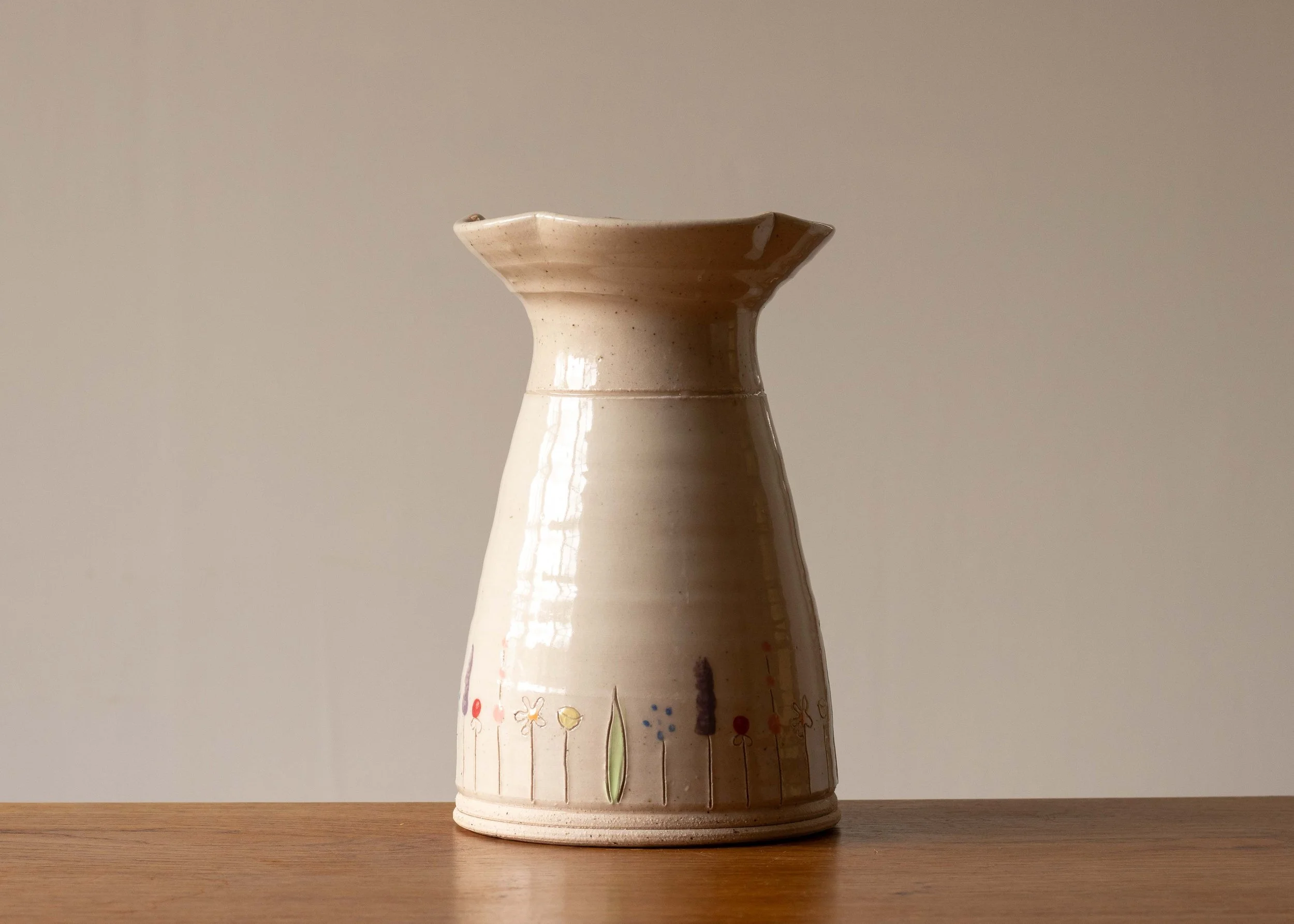 Flared Vase with Midsummer Flower Design, view 1.jpg