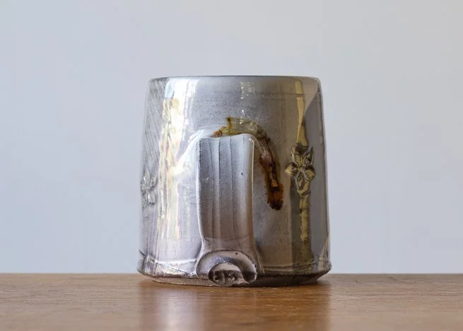 Handmade Pottery Mug wiith Brown Brush Marks #2, side 4.jpg