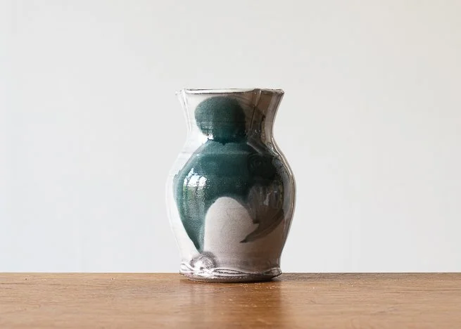 Bud Vase with Turquoise brush marks, view 3.jpg