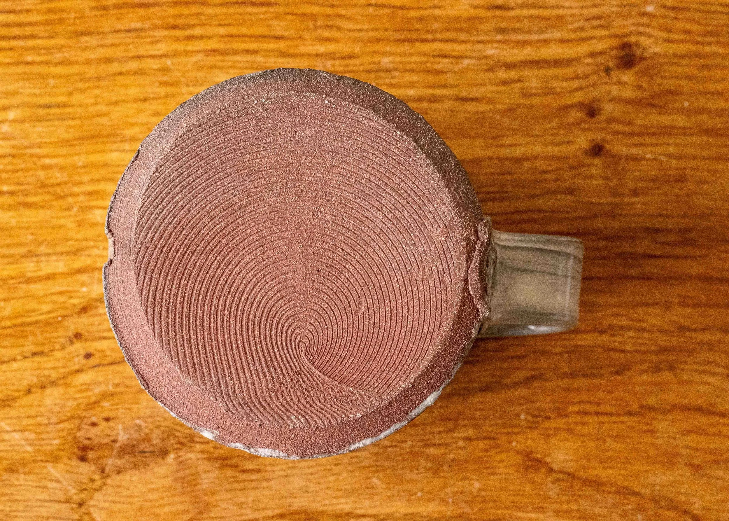 Handmade Japandi Style Coffee Cup with Pale Blue Brush Marks, view 6.jpg