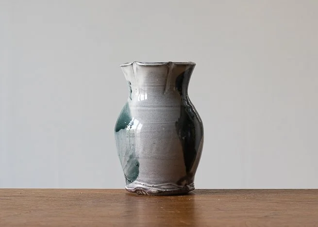 Bud Vase with Turquoise brush marks, view 4.jpg