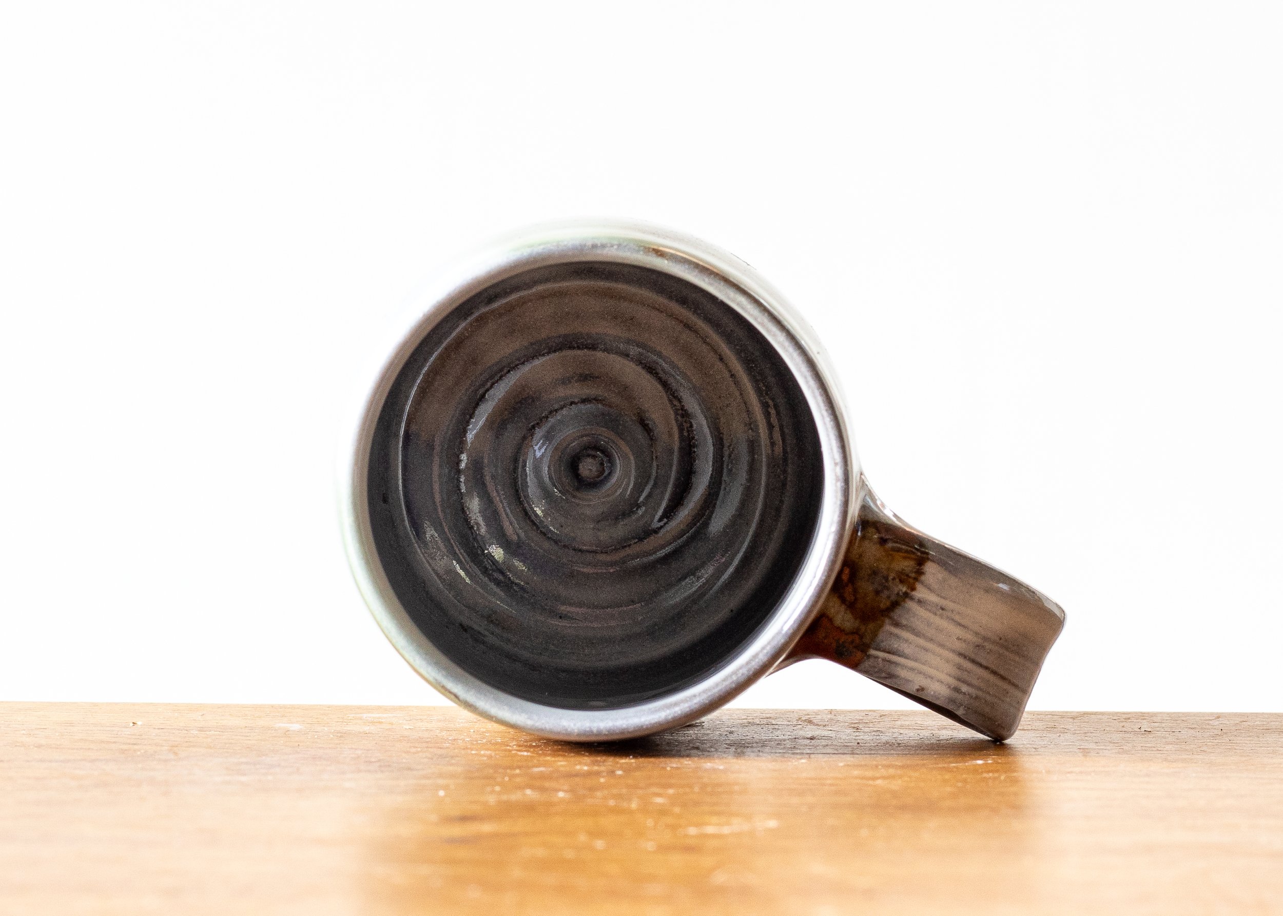 1.24 Green Handmade Stoneware Pottery Mug, view 5.jpg