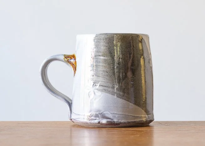 Handmade Pottery Mug wiith Brown Brush Marks, siide 3.jpg
