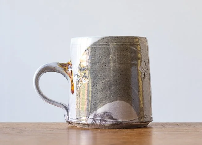 Handmade Pottery Mug wiith Brown Brush Marks #2, side 3.jpg