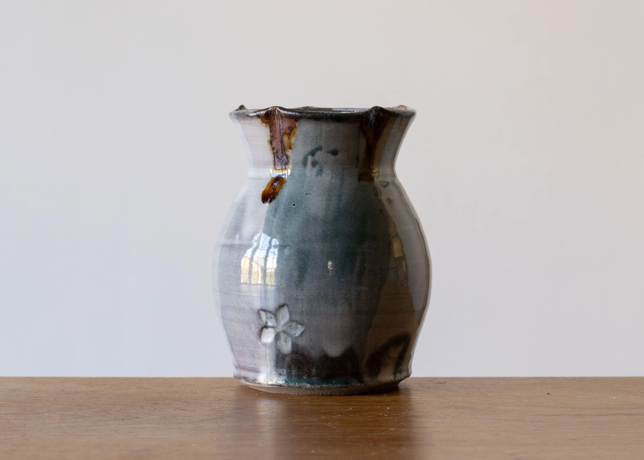 Bud Vase with Turquoise Brush Marks #2, view 3.jpg