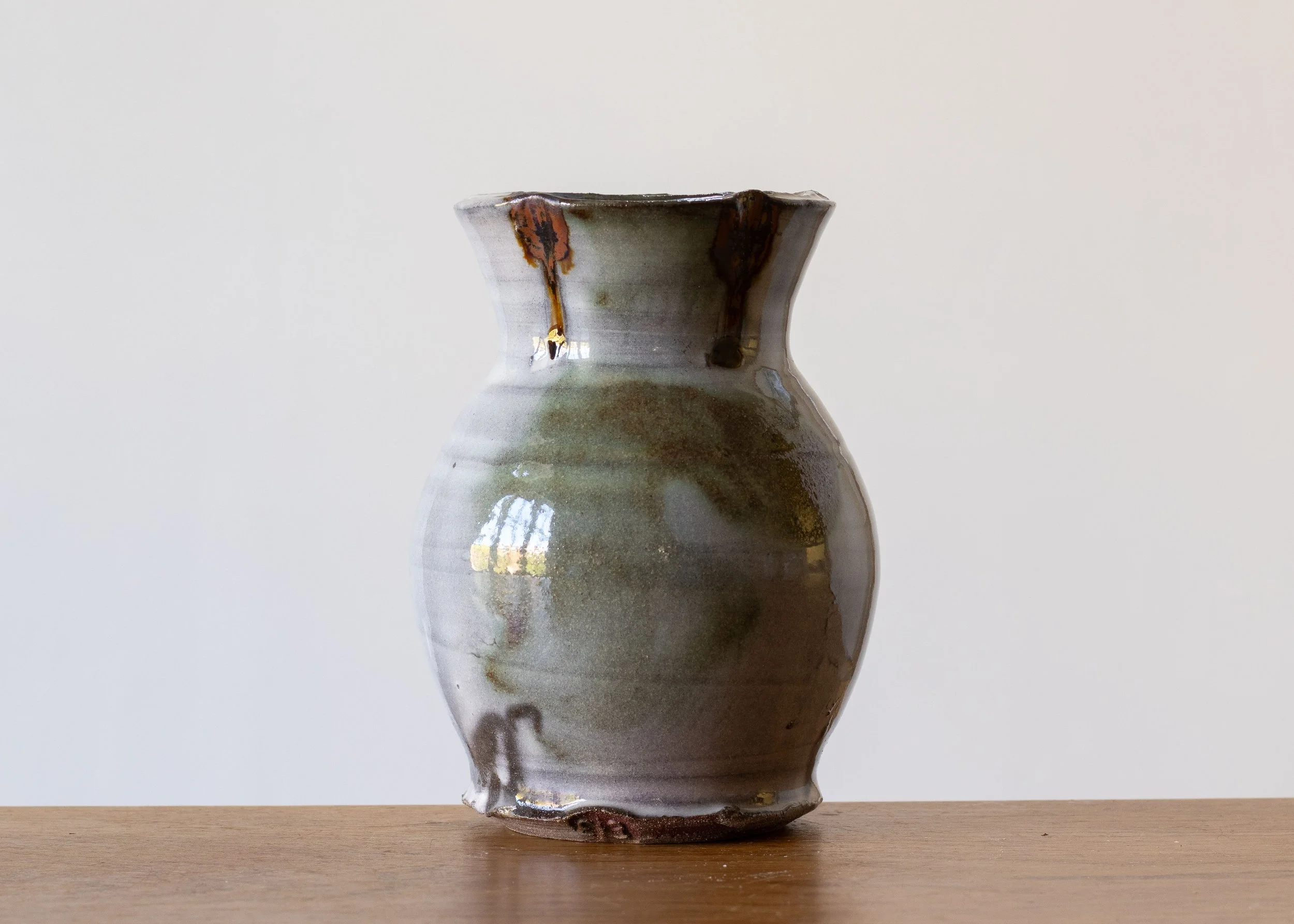 Bud Vase with Green Brush Marks, view 3.jpg