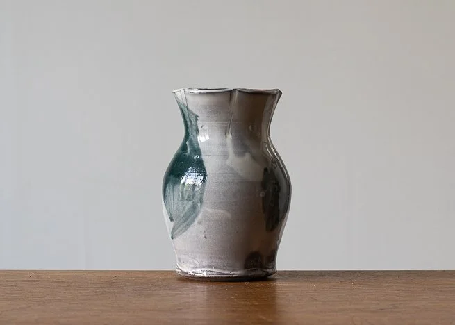 Bud Vase with Turquoise brush marks, view 2.jpg