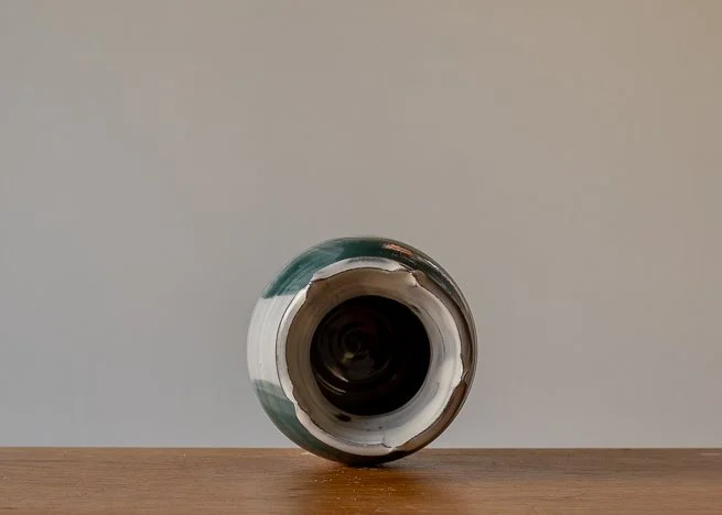 Medium vase with turquoise brush marks, view 5.jpg
