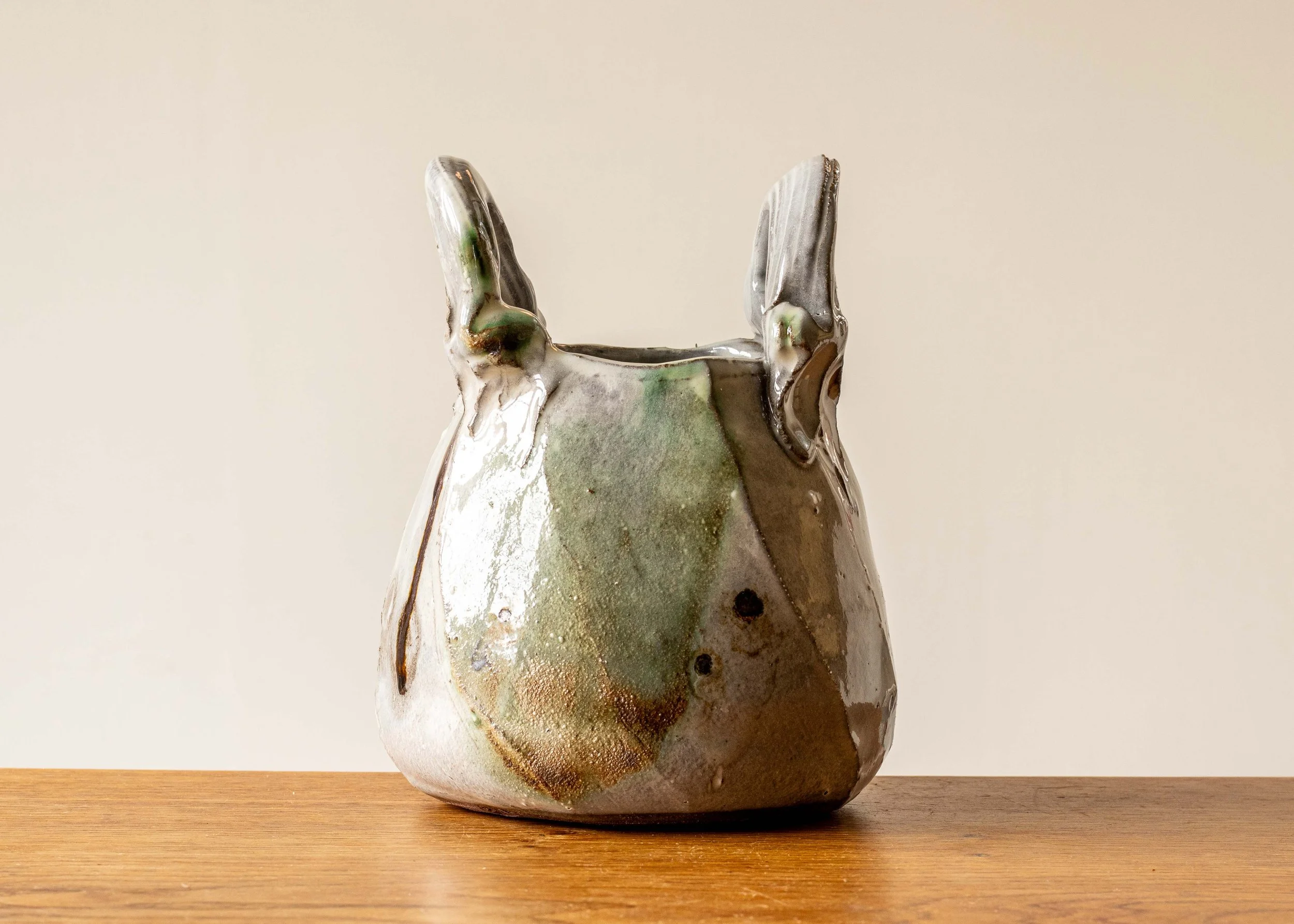 Handmade Japandi Style Faceted Basket, view 1.jpg