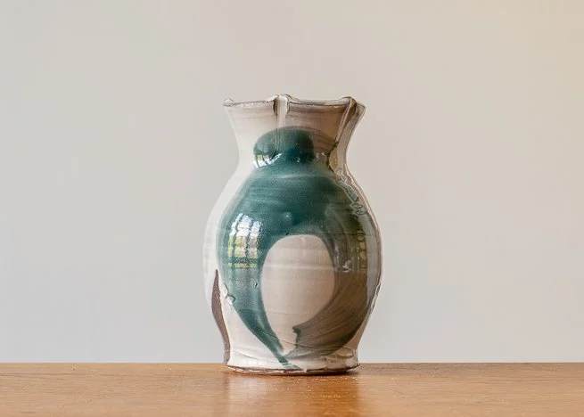 Medium vase with turquoise brush marks, view 3.jpg